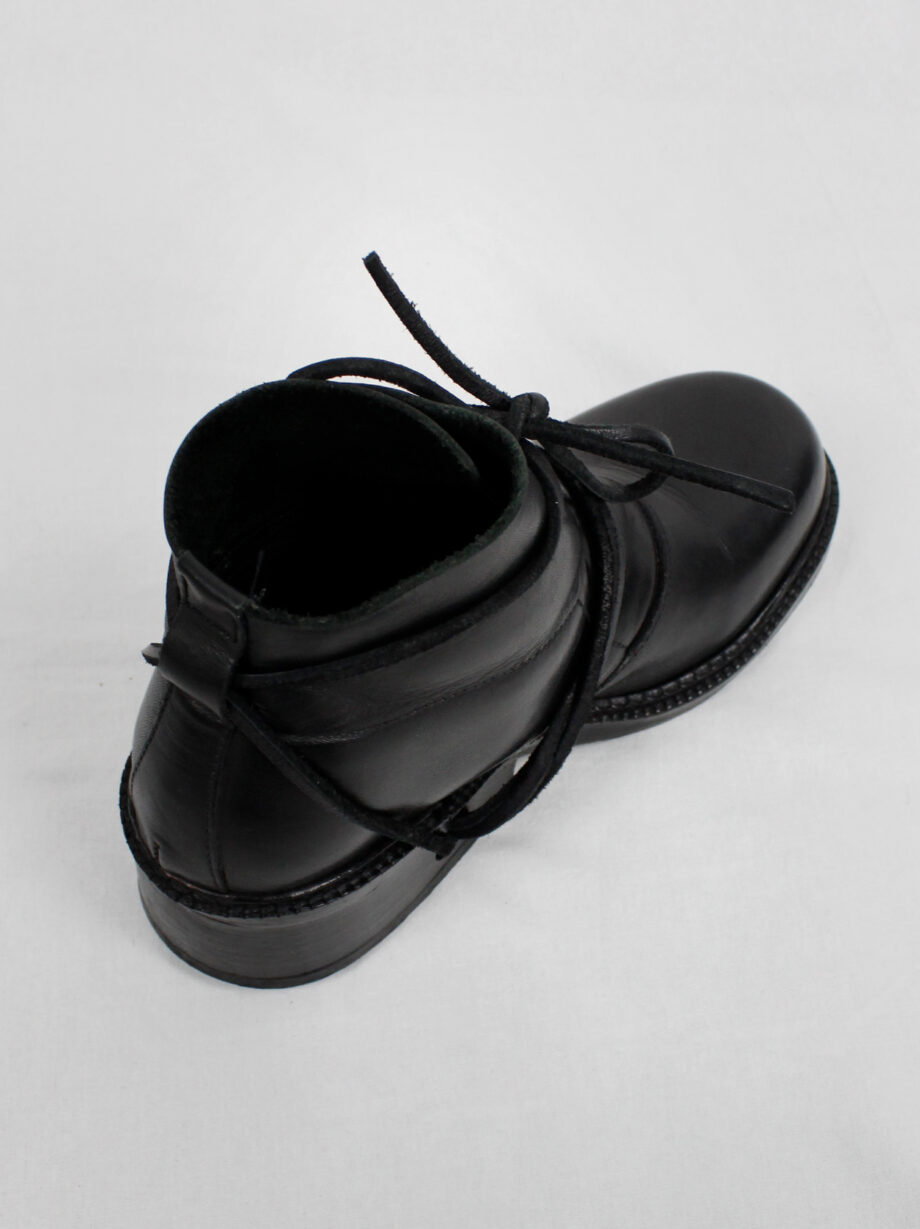 Dirk Bikkembergs black boots with flap and laces through the heel fall 1994 (6)
