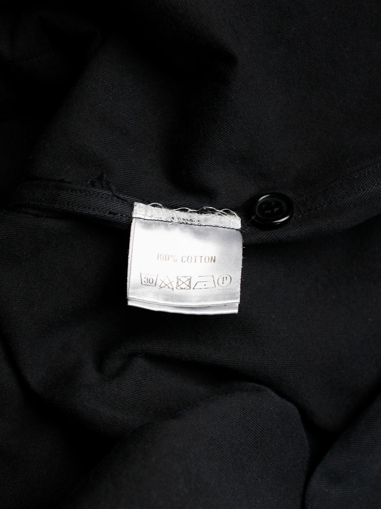 Dries Van Noten black military shirt with front wrapped panel — fall ...