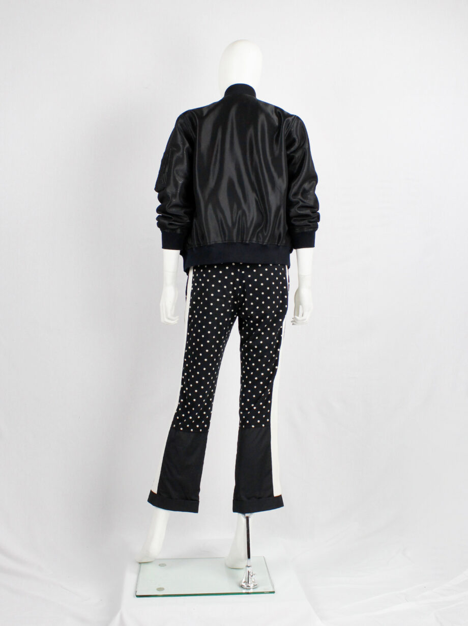 Haider Ackermann black panelled trousers with polkadots and white stripe fall 2015 (11)