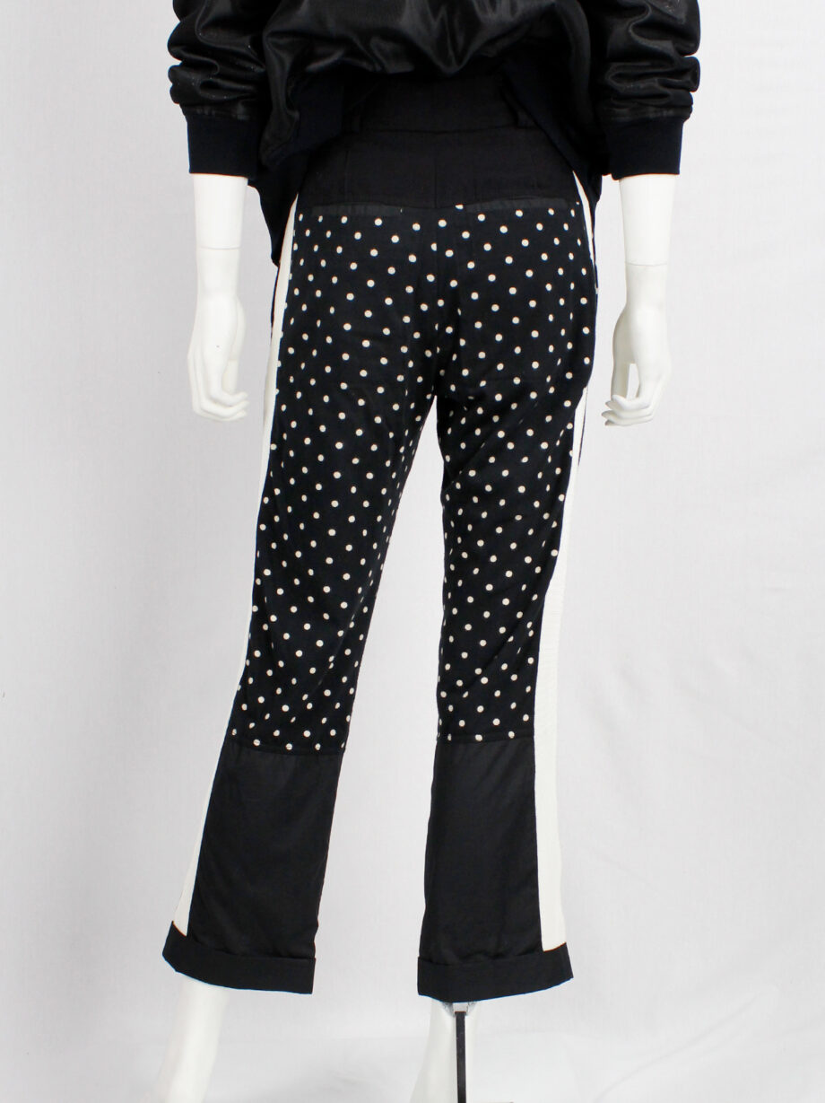 Haider Ackermann black panelled trousers with polkadots and white stripe fall 2015 (12)