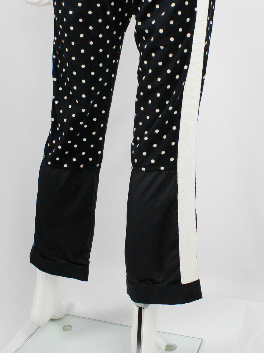Haider Ackermann black panelled trousers with polkadots and white stripe fall 2015 (13)