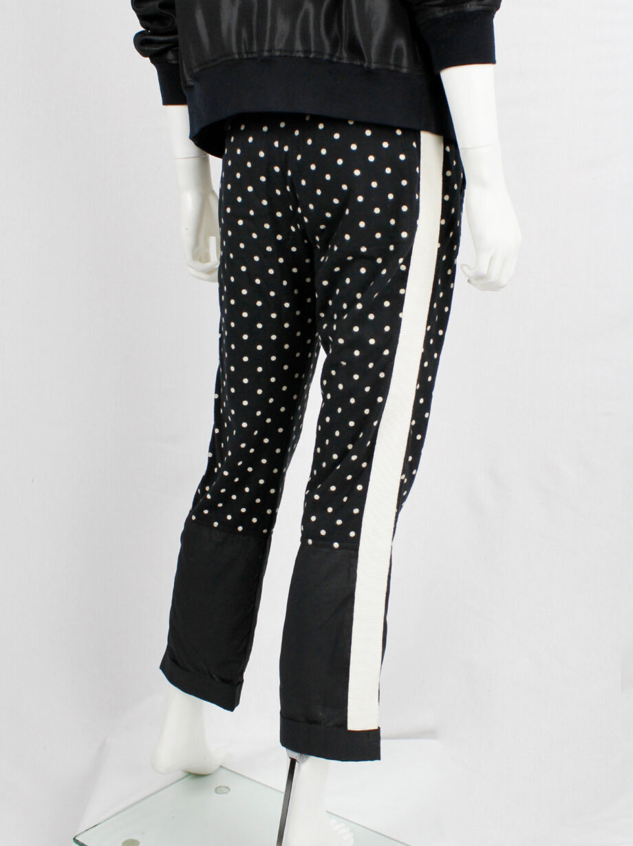 Haider Ackermann black panelled trousers with polkadots and white stripe fall 2015 (15)