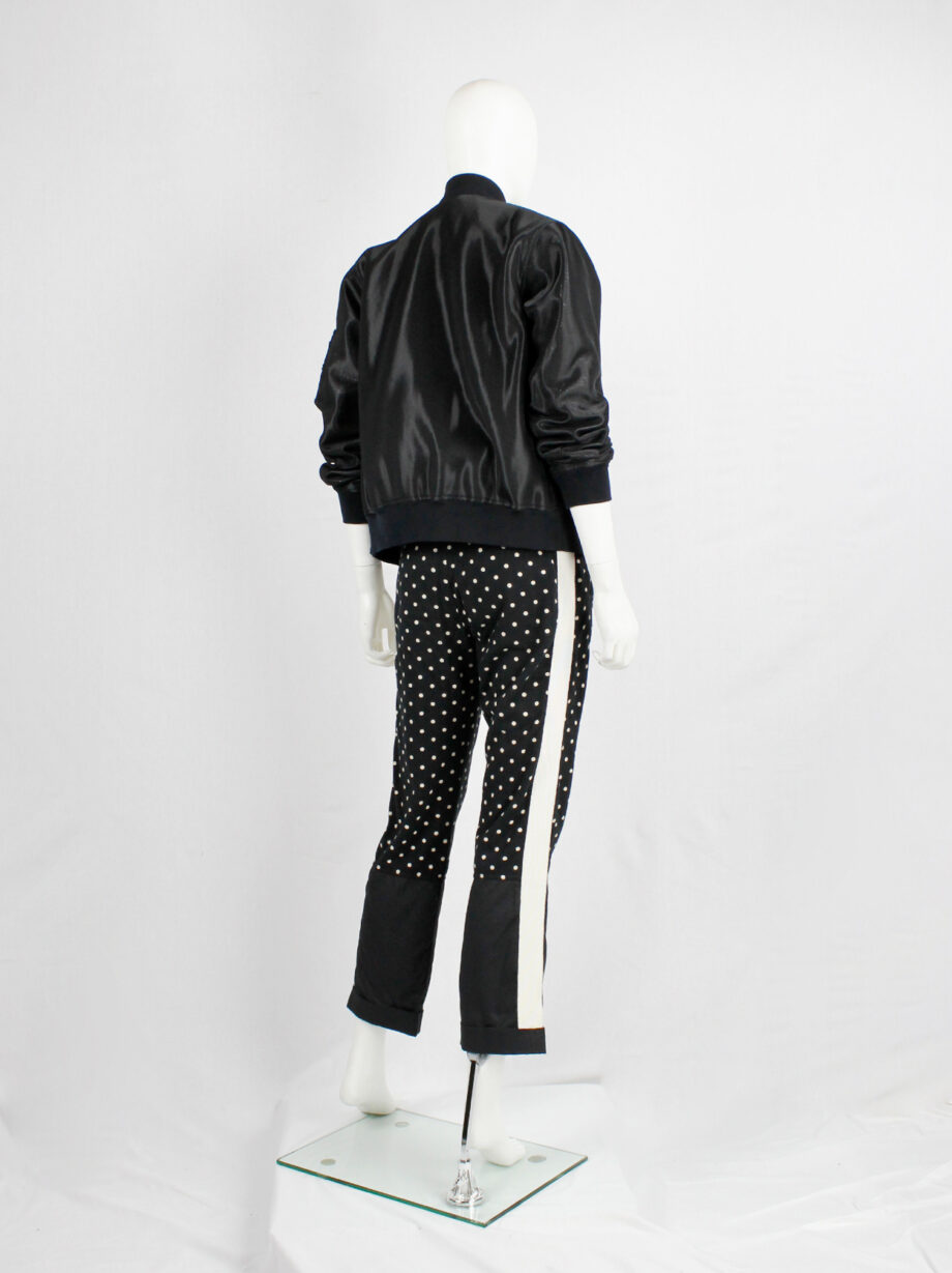 Haider Ackermann black panelled trousers with polkadots and white stripe fall 2015 (16)
