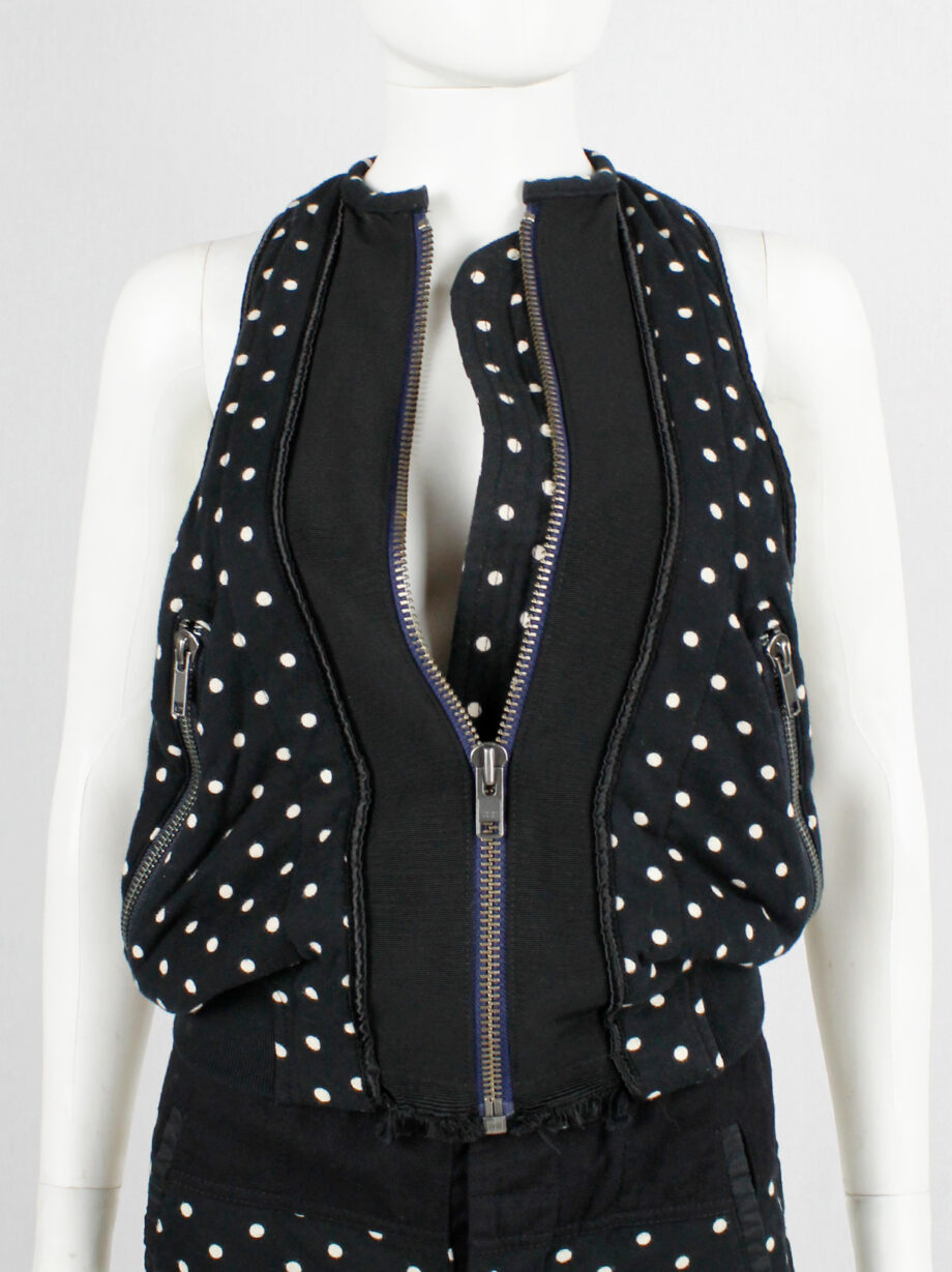 Haider Ackermann dark blue polkadot padded vest with zipper spring 2013 (11)