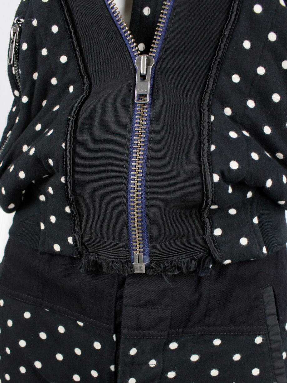 Haider Ackermann dark blue polkadot padded vest with zipper spring 2013 (12)
