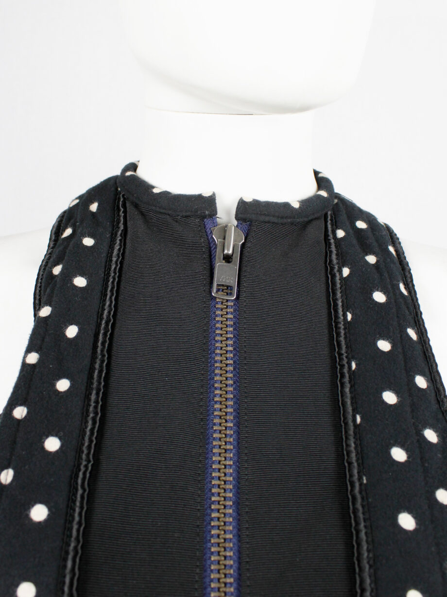 Haider Ackermann dark blue polkadot padded vest with zipper spring 2013 (17)