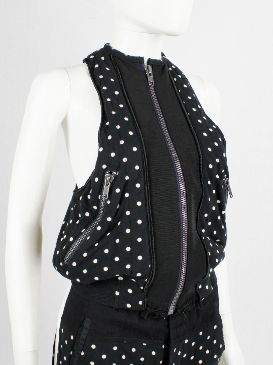 Haider Ackermann dark blue polkadot padded vest with zipper spring 2013 (18)