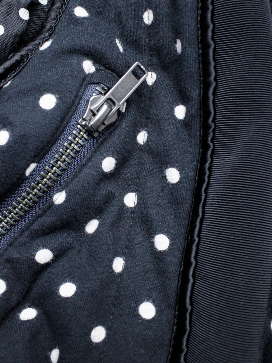 Haider Ackermann dark blue polkadot padded vest with zipper spring 2013 (7)