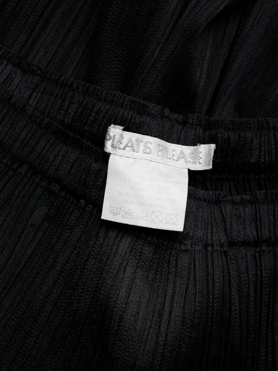 Issey Miyake Pleats Please black wide trousers with 3D triangles at the hem (13)
