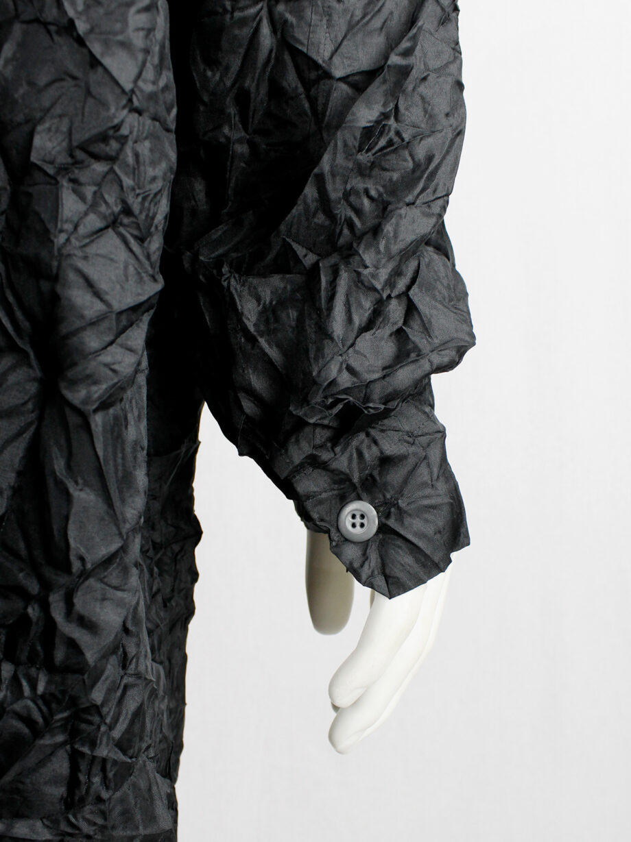 Issey Miyake black oversized shirt in permanently wrinkled fabric (11)