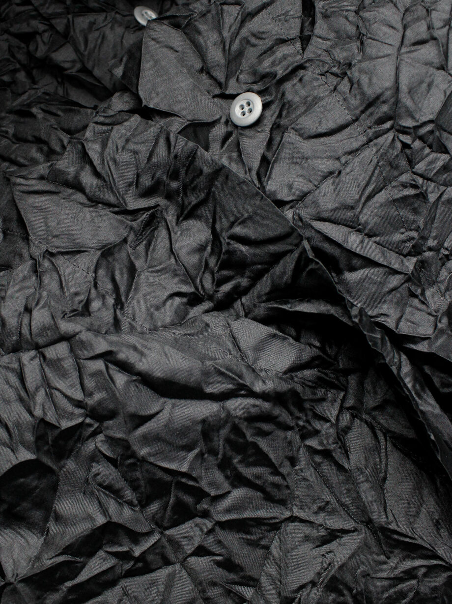 Issey Miyake black oversized shirt in permanently wrinkled fabric (14)