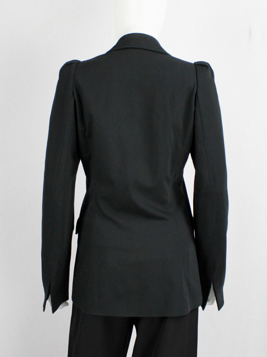 Lieve Van Gorp black tailored blazer with high collar and puffy shoulders fall 1999 (10)