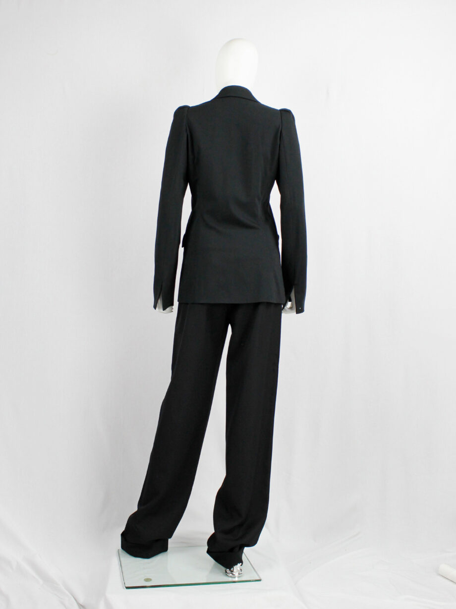 Lieve Van Gorp black tailored blazer with high collar and puffy shoulders fall 1999 (12)