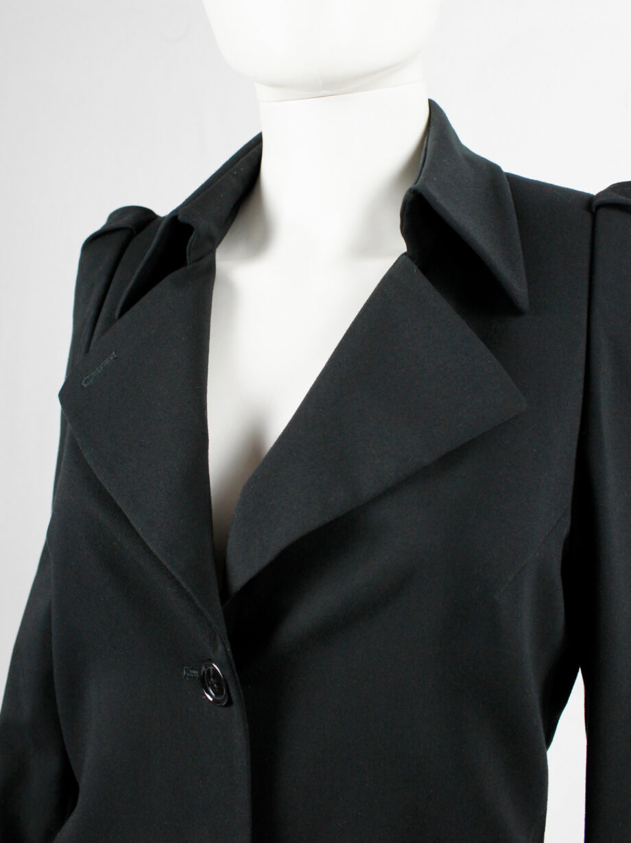 Lieve Van Gorp black tailored blazer with high collar and puffy shoulders fall 1999 (4)