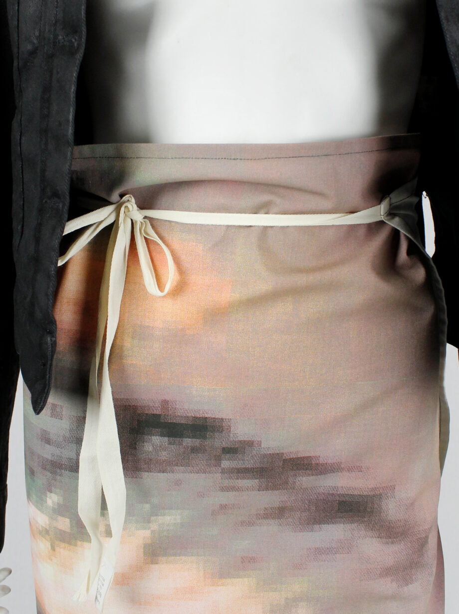 Maison Martin Margiela 6 maxi wrap skirt with a pixelated print of an eye 2003 (4)