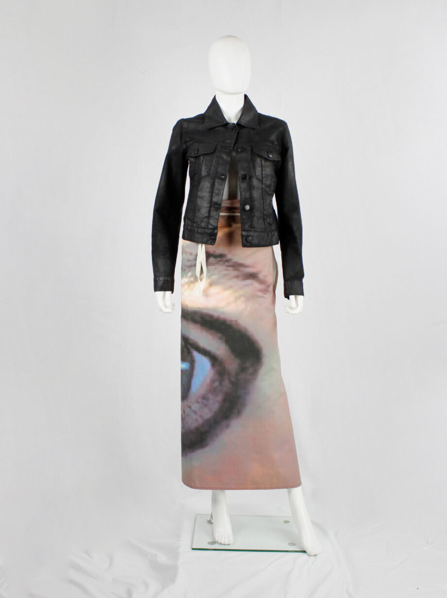 Maison Martin Margiela 6 maxi wrap skirt with a pixelated print of an eye 2003 (5)