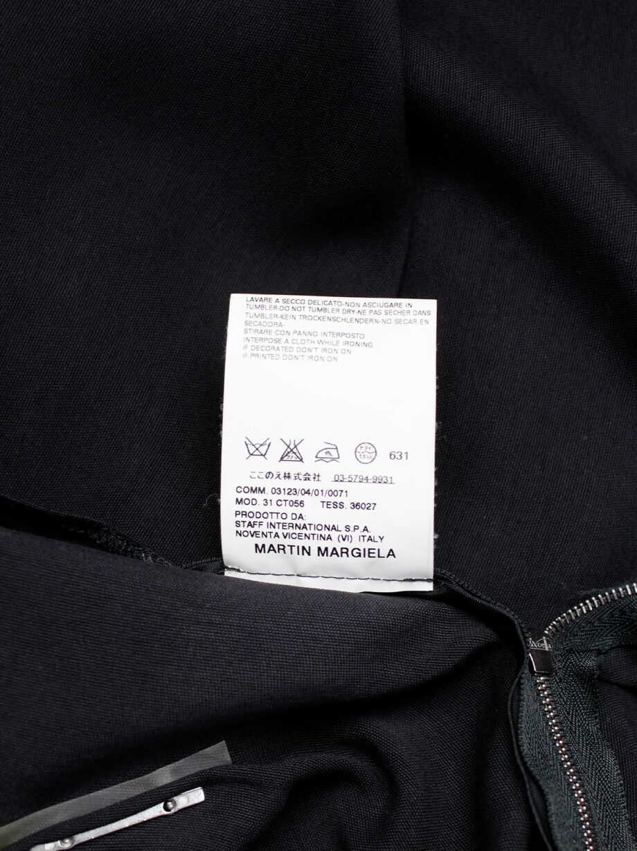 Maison Martin Margiela black midi dress tucked with oversized staples fall 2007 (5)