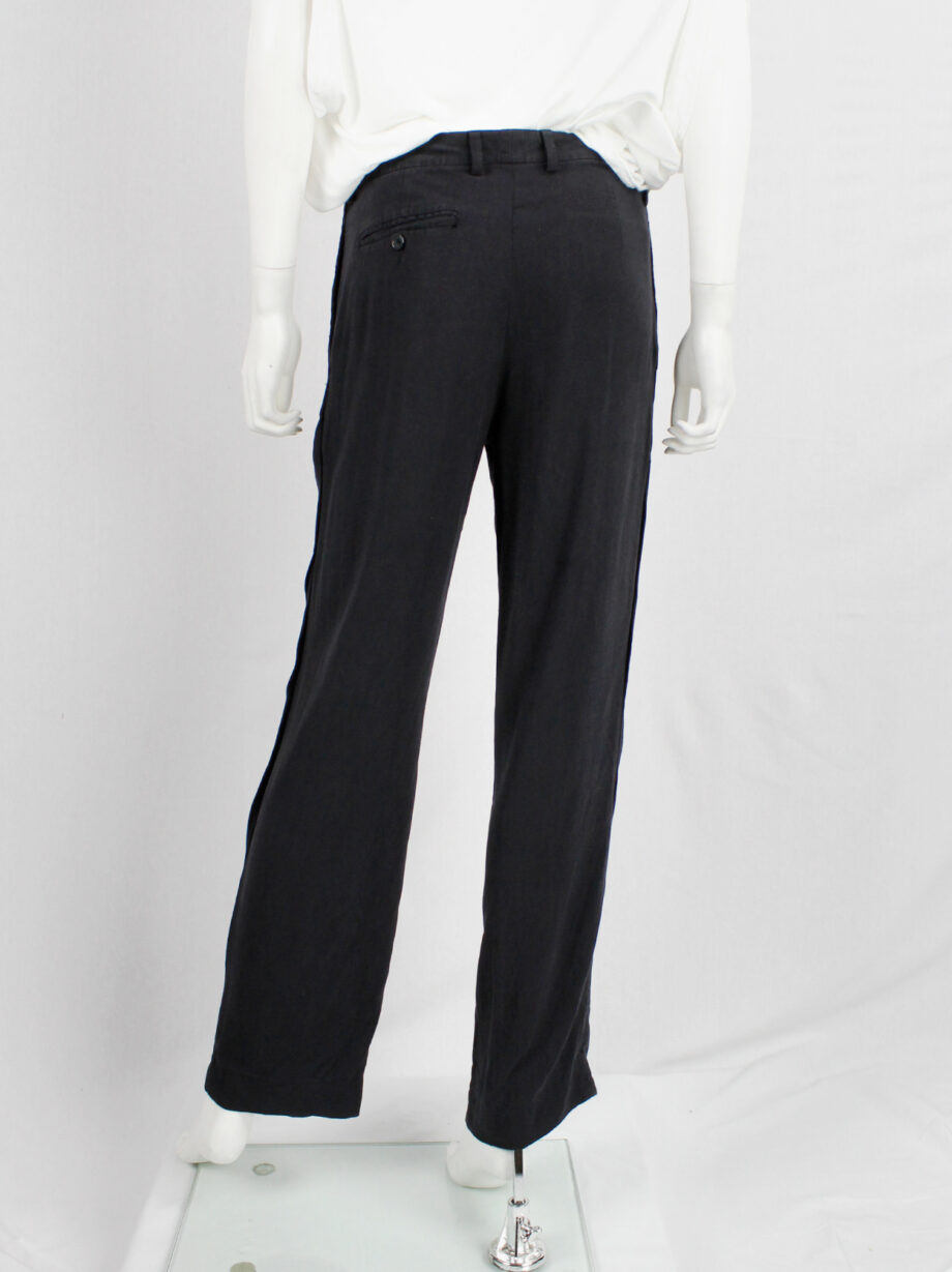 Maison Martin Margiela dark blue loose trousers with bronze staples spring 2007 (1)
