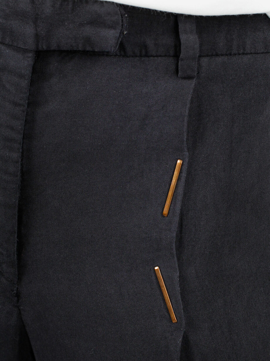 Maison Martin Margiela dark blue loose trousers with bronze staples spring 2007 (12)