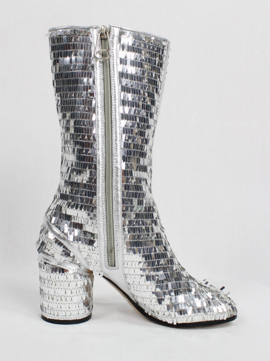 Maison Martin Margiela discot tabi boots covered in silver sequins (3)
