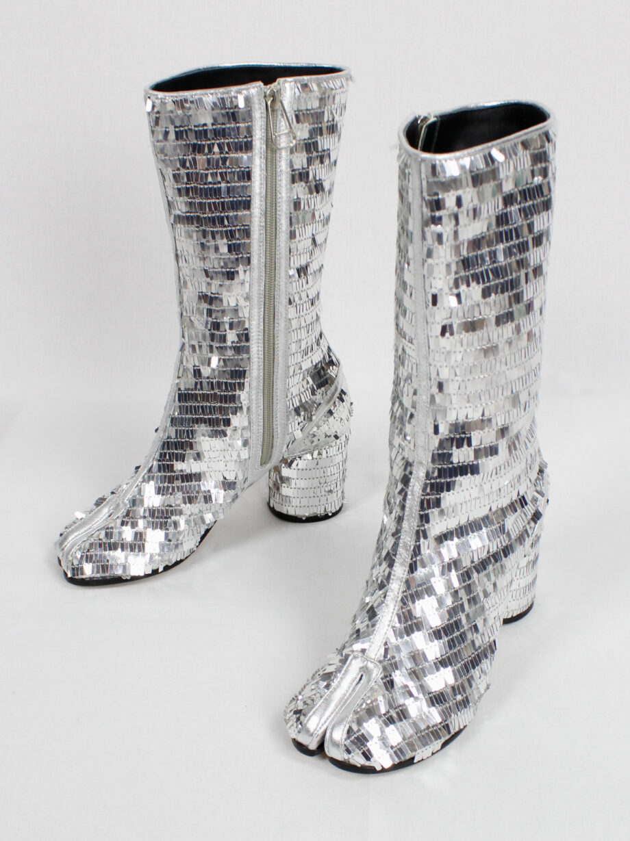 Maison Martin Margiela discot tabi boots covered in silver sequins (8)