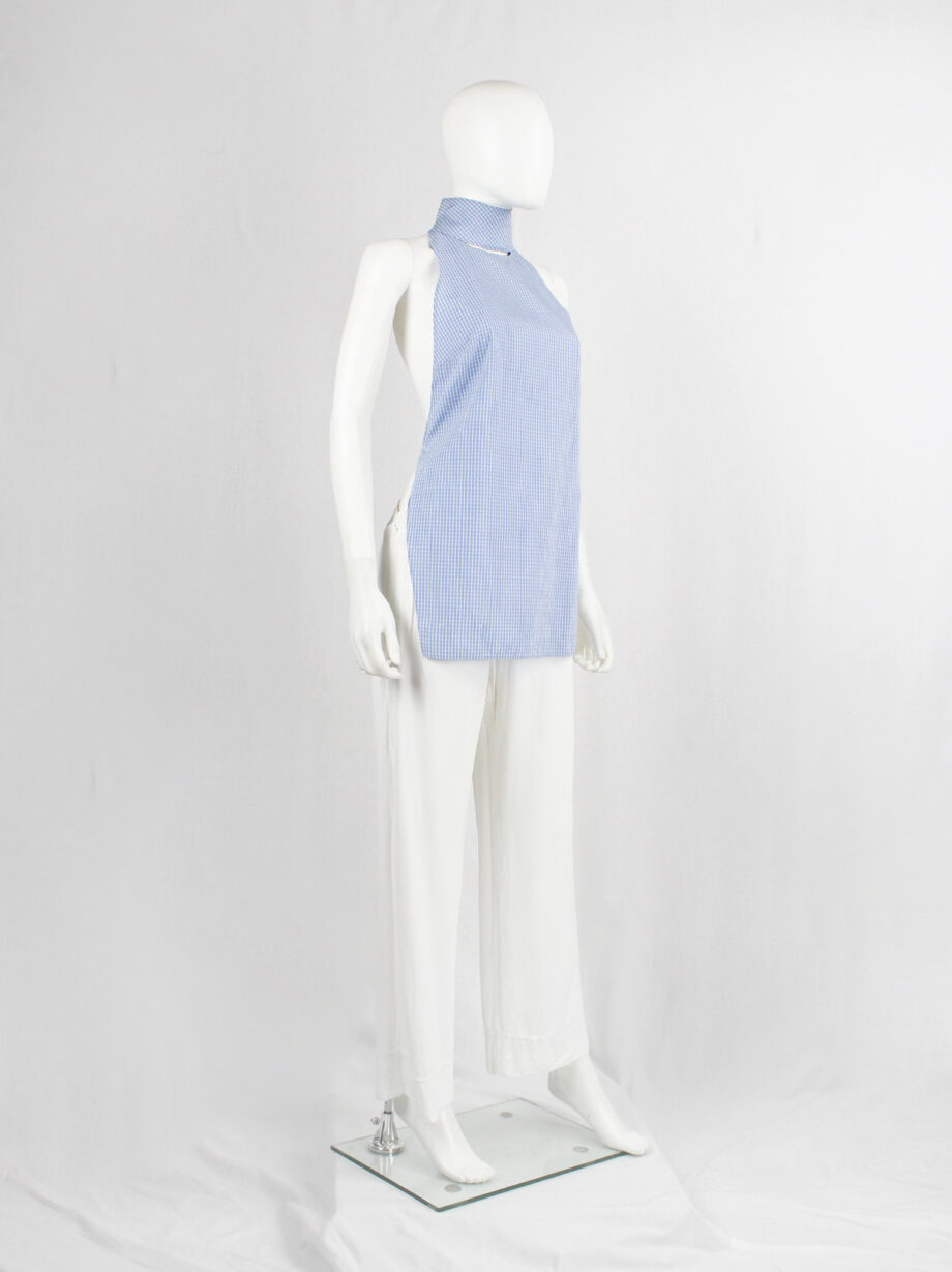 Maison Martin Margiela light blue gingham backless top with separate collar spring 2000 (12)