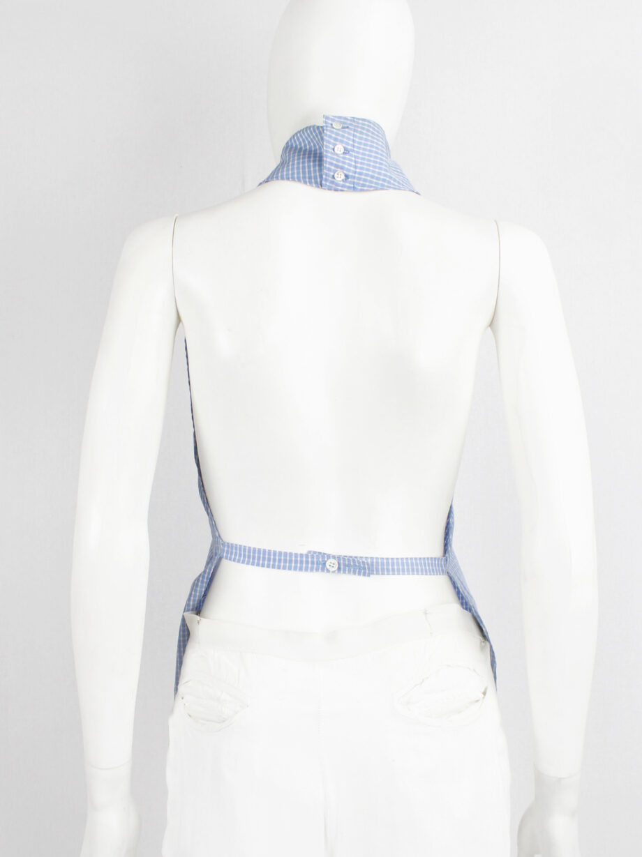Maison Martin Margiela light blue gingham backless top with separate collar spring 2000 (14)