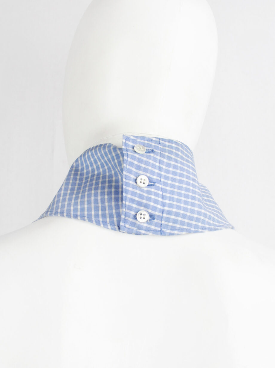 Maison Martin Margiela light blue gingham backless top with separate collar spring 2000 (15)