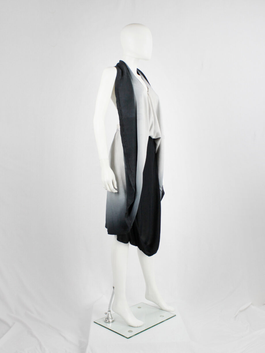 Maison Martin Margiela light pink to black ombre transformable dress spring 2003 (10)