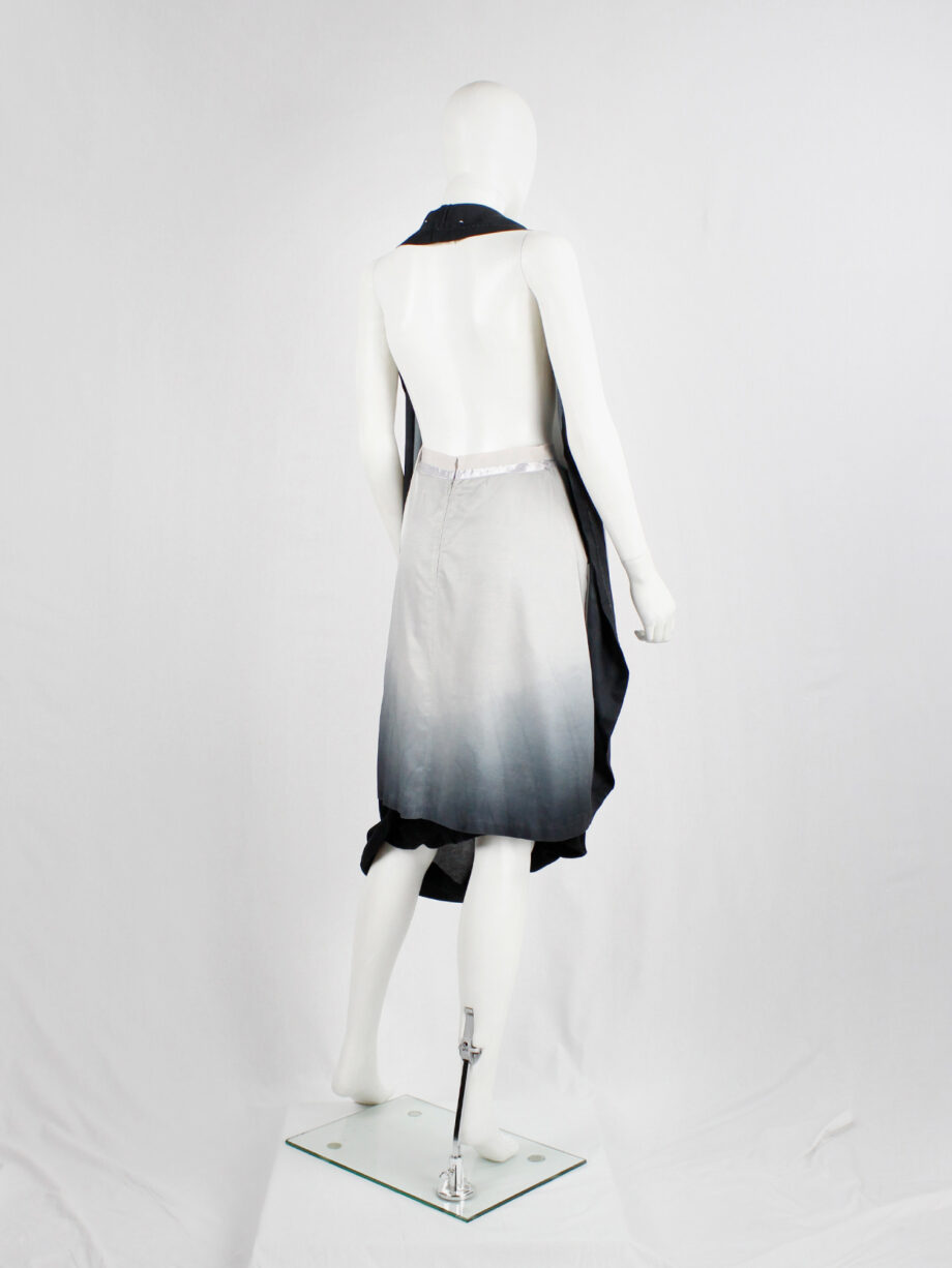 Maison Martin Margiela light pink to black ombre transformable dress spring 2003 (12)