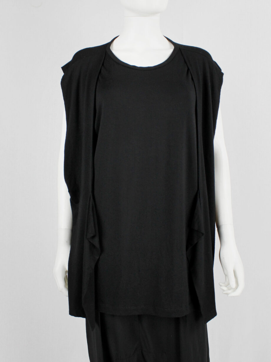 Rad by Rad Hourani black sleeveless top with attached geometric panels (10)