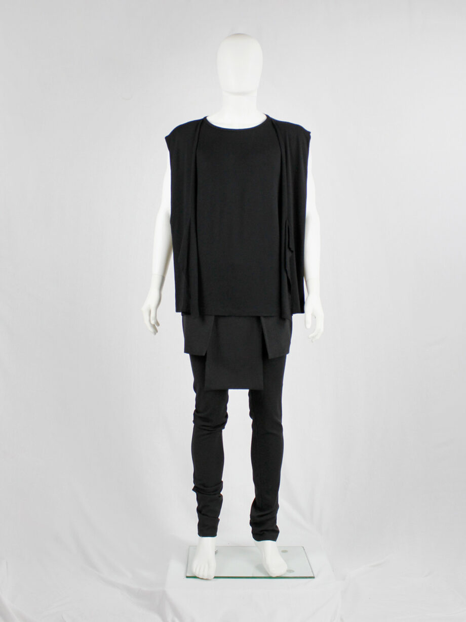 Rad by Rad Hourani black sleeveless top with attached geometric panels (3)