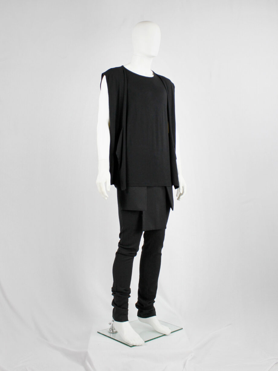 Rad by Rad Hourani black sleeveless top with attached geometric panels (4)