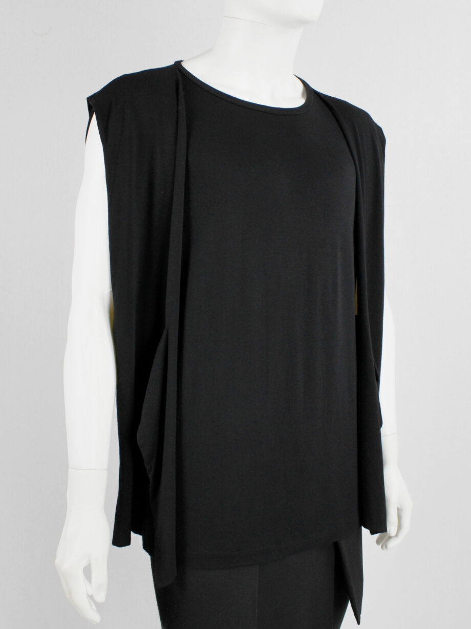 Rad by Rad Hourani black sleeveless top with attached geometric panels (5)