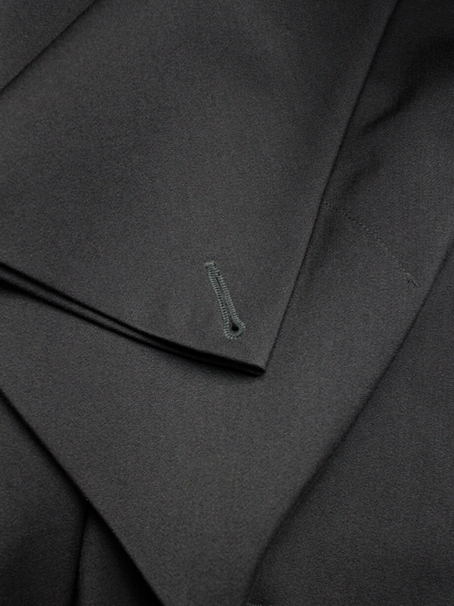 Yohji Yamamoto black asymmetric jacket with double folded draped front panels 1980s (4)