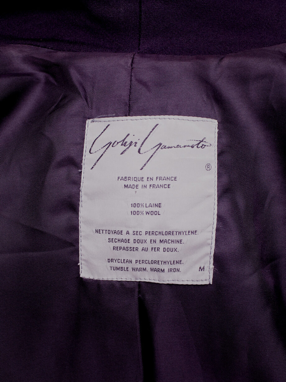 Yohji Yamamoto black asymmetric jacket with double folded draped front panels 1980s (6)