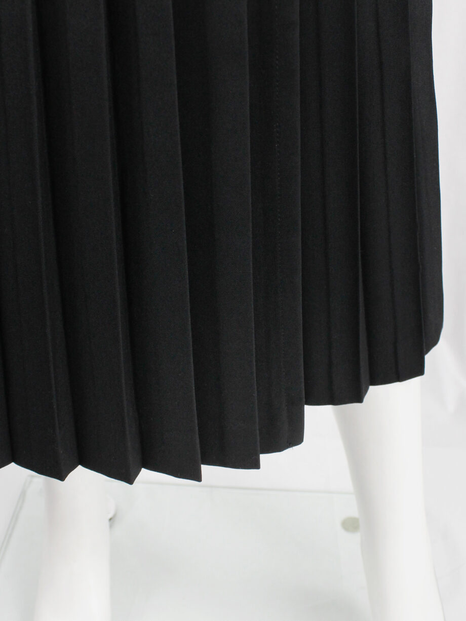 Ys Yohji Yamamoto black maxi dress with sharp accordeon pleats (1)