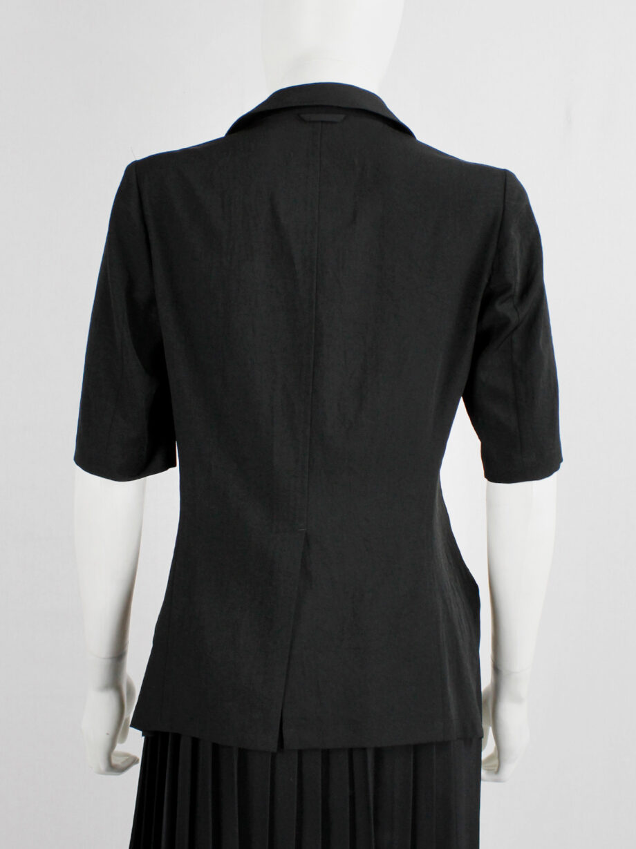 Y’s Yohji Yamamoto black short sleeve jacket with longer train (2)