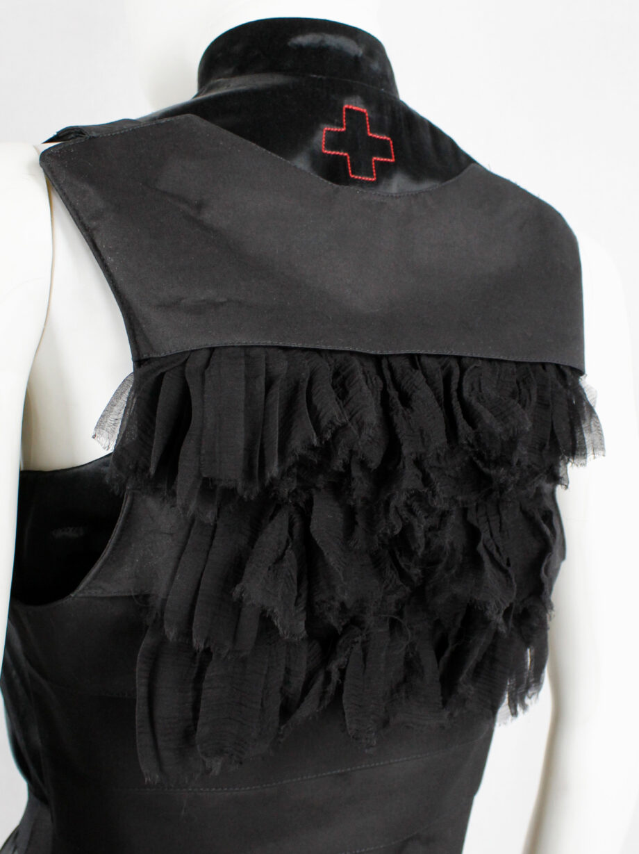 af Vandevorst black panneled back harness with rows of ruffles fall 2002 (2)