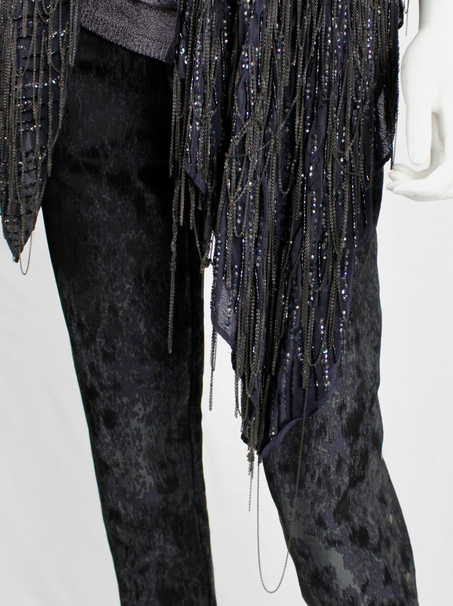 af Vandevorst dark purple draped waistcoat with sequins and metal chains spring 2014 (13)