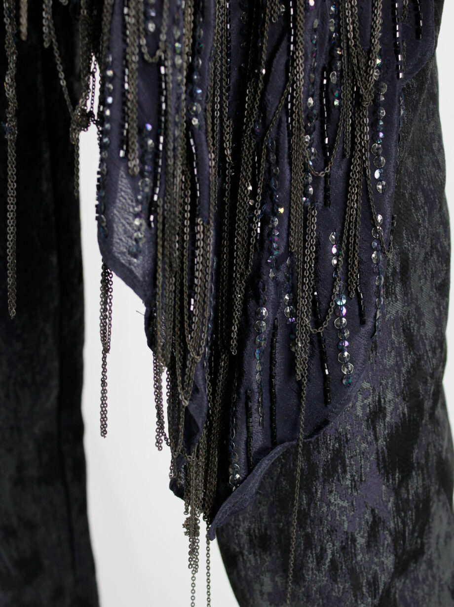 af Vandevorst dark purple draped waistcoat with sequins and metal chains spring 2014 (15)