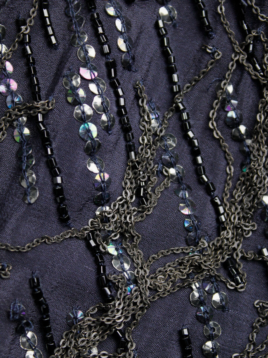 af Vandevorst dark purple draped waistcoat with sequins and metal chains spring 2014 (6)