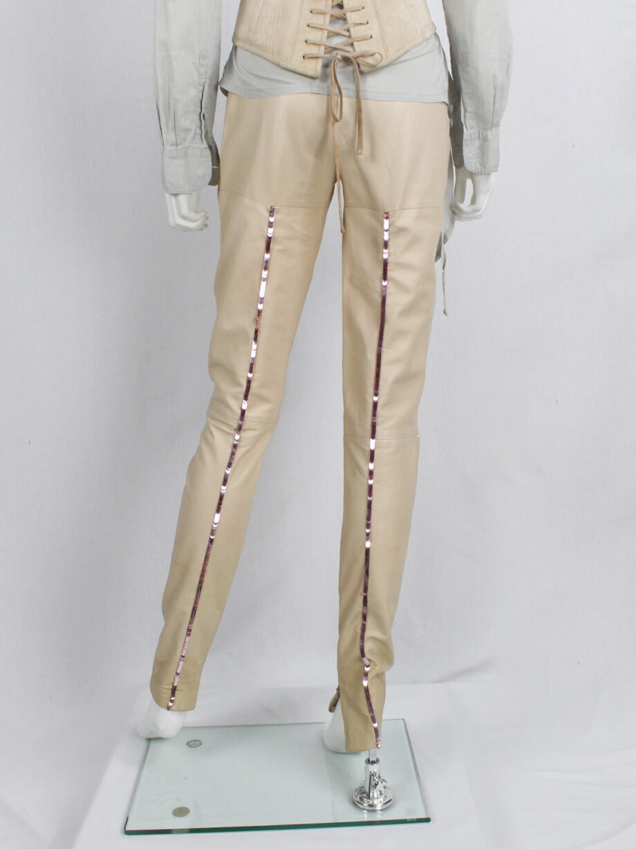 af Vandevorst salmon leather runway trousers with sequins along the back spring 2000 (10)
