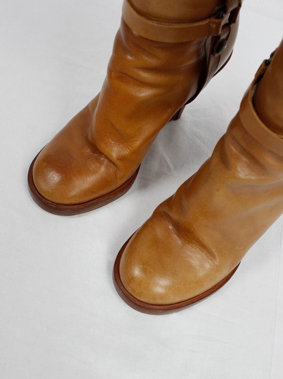 af Vandevorst tall cognac boots with leather horseriding straps fall 2011 (11)