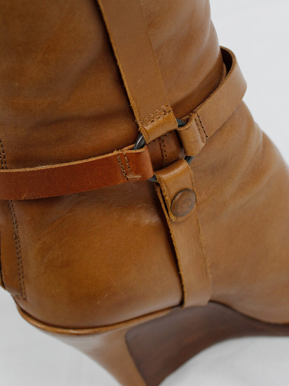 af Vandevorst tall cognac boots with leather horseriding straps fall 2011 (17)