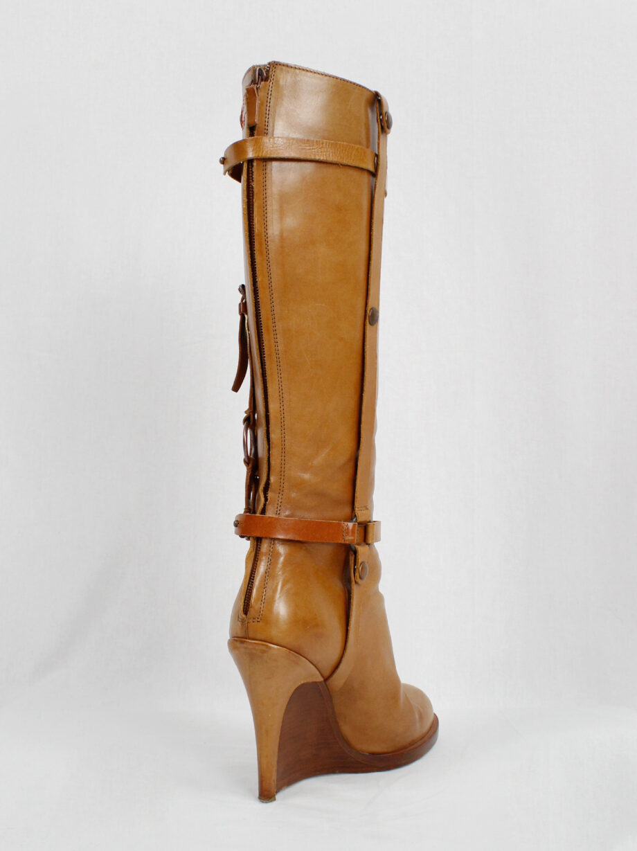 af Vandevorst tall cognac boots with leather horseriding straps fall 2011 (2)