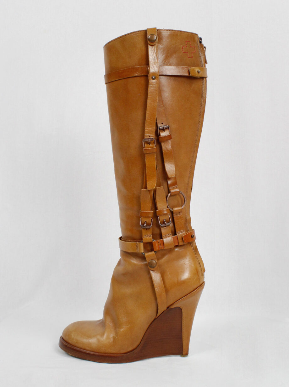 af Vandevorst tall cognac boots with leather horseriding straps fall 2011 (24)
