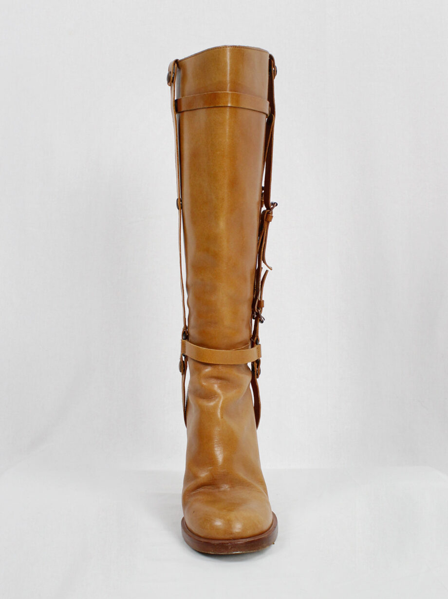 af Vandevorst tall cognac boots with leather horseriding straps fall 2011 (26)