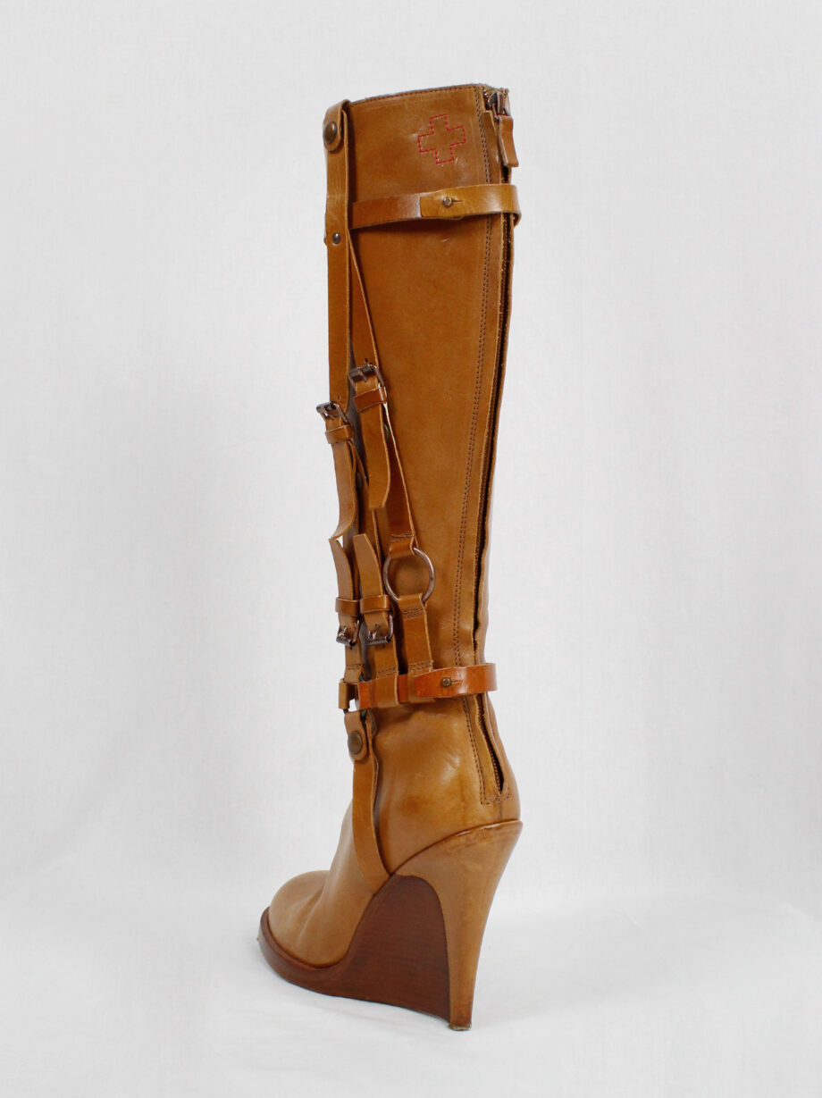 af Vandevorst tall cognac boots with leather horseriding straps fall 2011 (4)