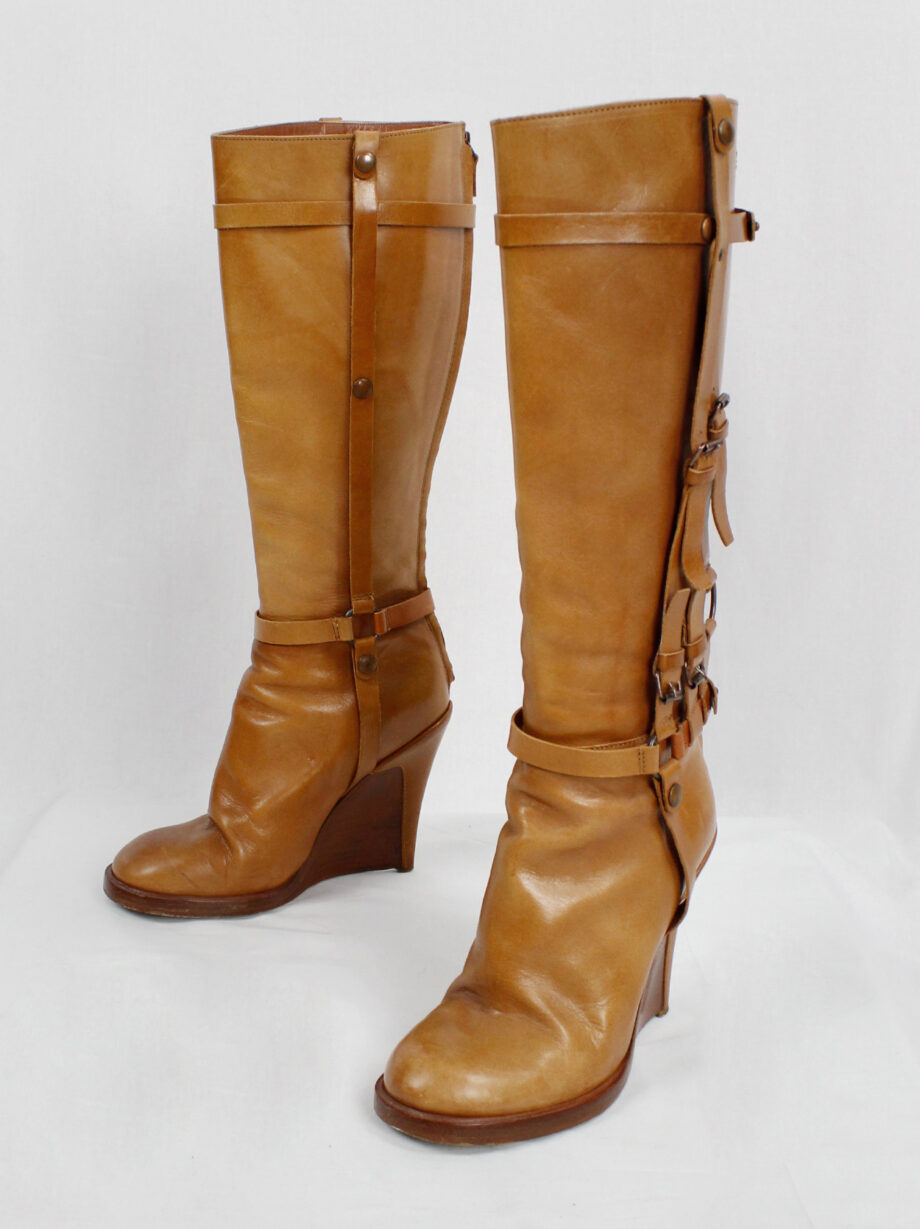 af Vandevorst tall cognac boots with leather horseriding straps fall 2011 (6)